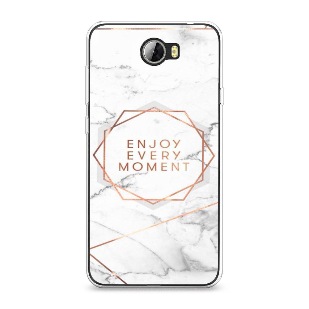 

Чехол Awog на Honor 5A "Enjoy every moment мрамор", Белый;розовый;серый, 60350-7