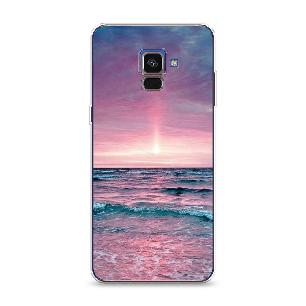 

Чехол для Samsung Galaxy A8 2018 "Восход 3", Розовый;голубой, 25450-2