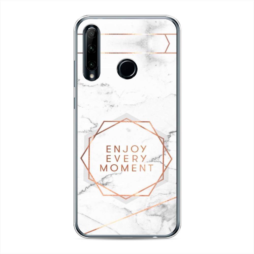 

Чехол Awog на Honor 10i "Enjoy every moment мрамор", Белый;розовый;серый, 68850-7