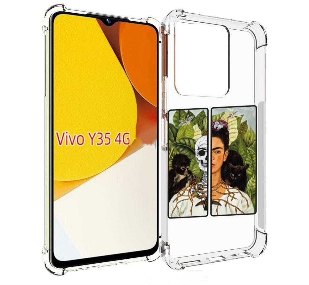 

Чехол MyPads сдвоенная картинка девушка скелет для Vivo Y35 4G 2022 / Vivo Y22, Прозрачный, Tocco