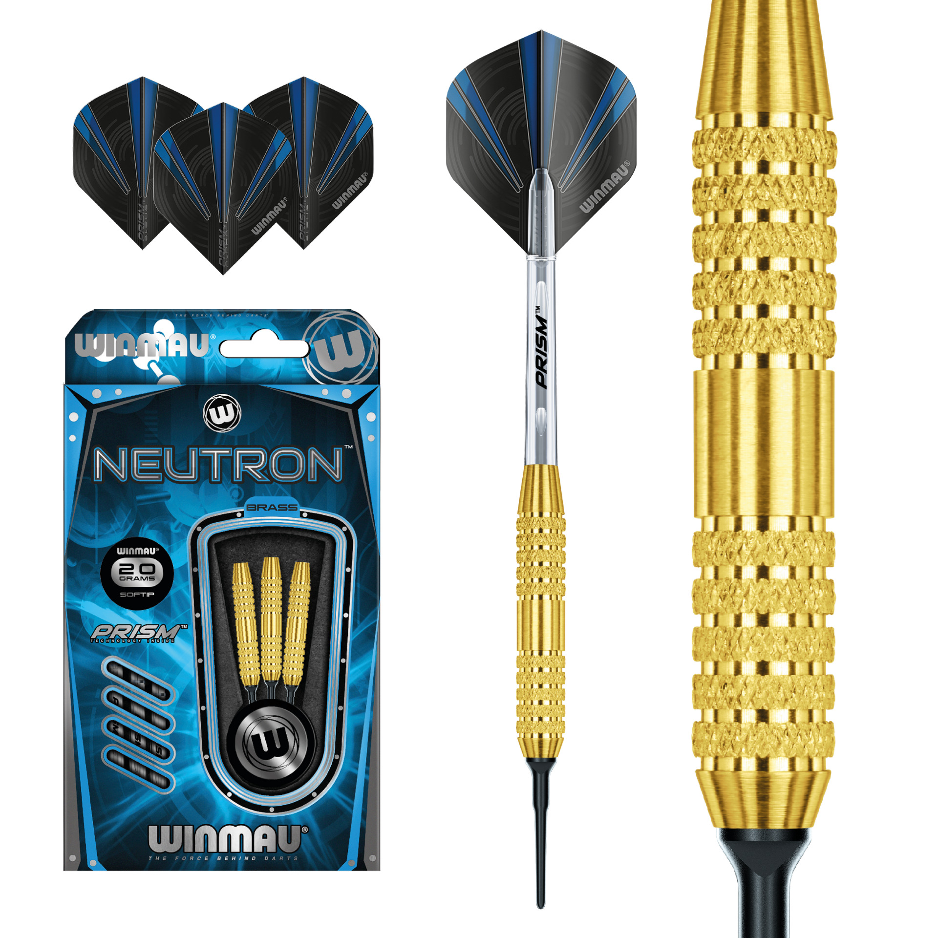 

Дротики для игры в электронный дартс Winmau Neutron Brass softip 20gr (начальный уровень)