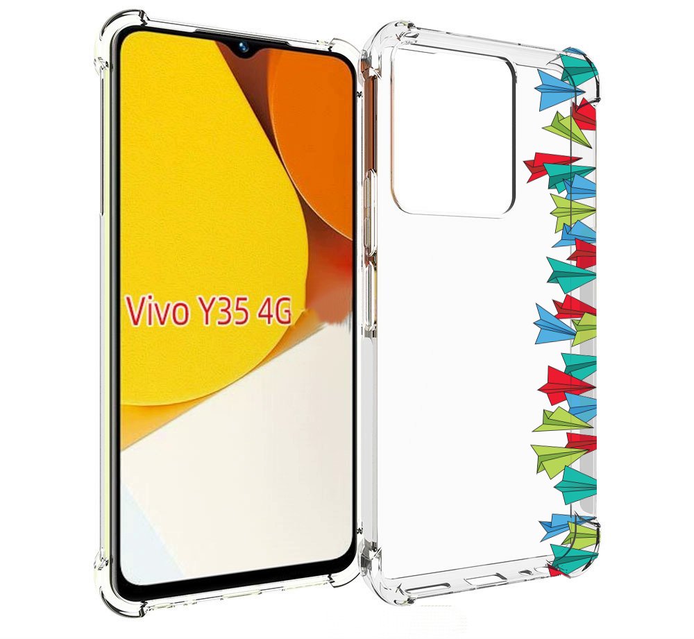 

Чехол MyPads самолетики из листочков для Vivo Y35 4G 2022 / Vivo Y22, Прозрачный, Tocco