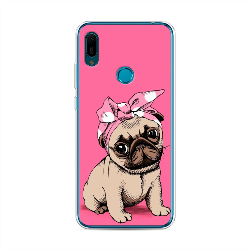 

Чехол Awog на Huawei Y6 2019 "Dog Pin-Up", Розовый;бежевый, 68650-2