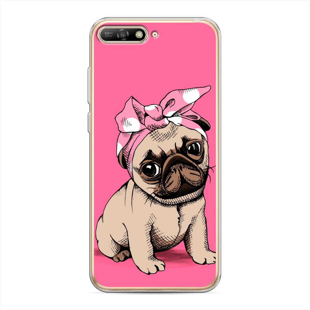 

Чехол Awog на Huawei Y6 2018 "Dog Pin-Up", Розовый;бежевый, 67850-2