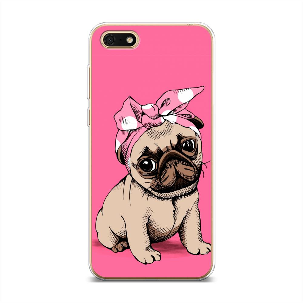 

Чехол Awog на Huawei Y5 Prime 2018 "Dog Pin-Up", Розовый;бежевый, 66350-2
