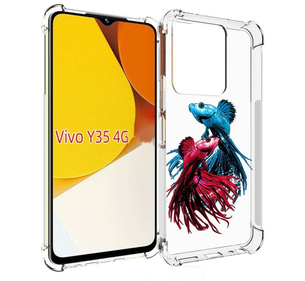 

Чехол MyPads рыбы петушки для Vivo Y35 4G 2022 / Vivo Y22, Прозрачный, Tocco