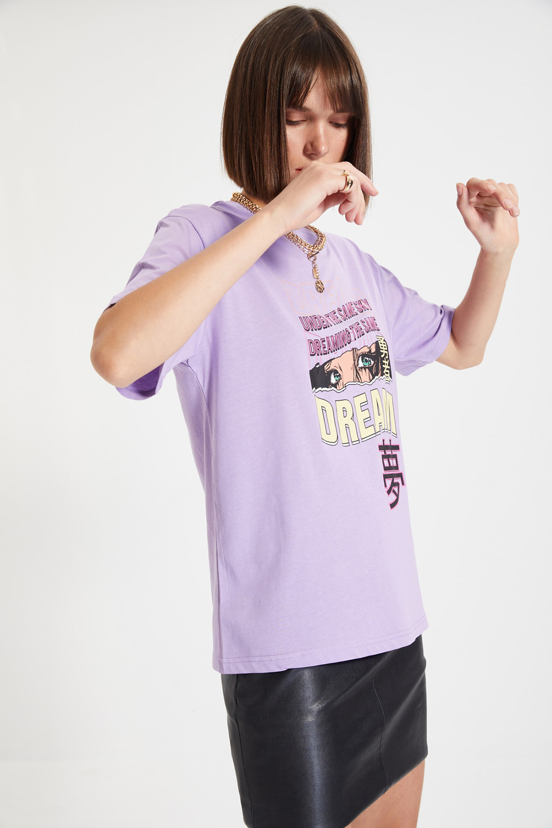 фото Футболка женская trendyol twoaw22ts0025 фиолетовая s/m