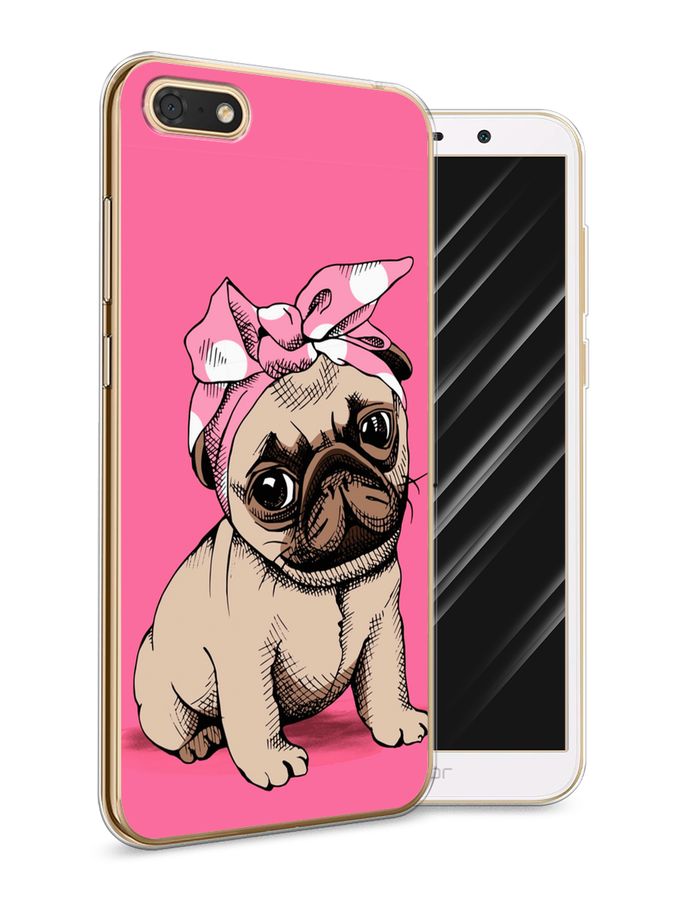 

Чехол Awog на Huawei Y5 2018 "Dog Pin-Up", Розовый;бежевый, 65950-2