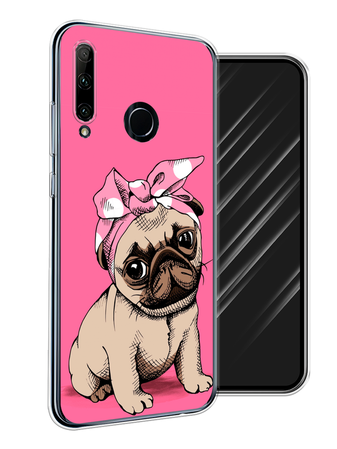 

Чехол Awog на Huawei P Smart Plus 2019 "Dog Pin-Up", Розовый;бежевый, 69250-2