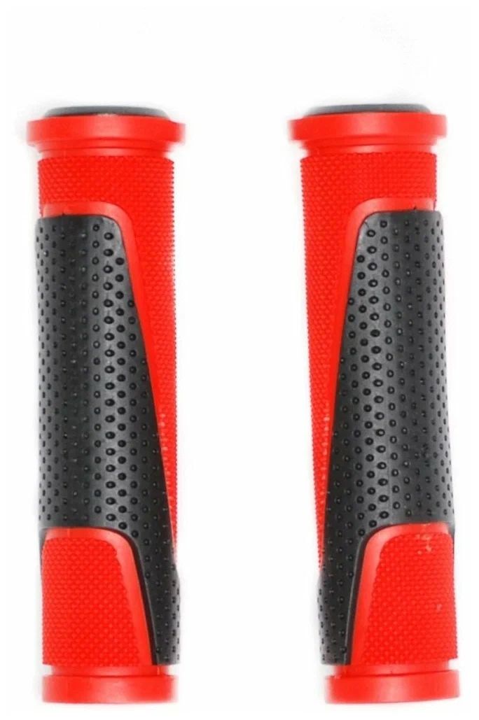 Ручки-грипсы велосипедные 00-170468 H305 резиновые 130мм черно-красные
