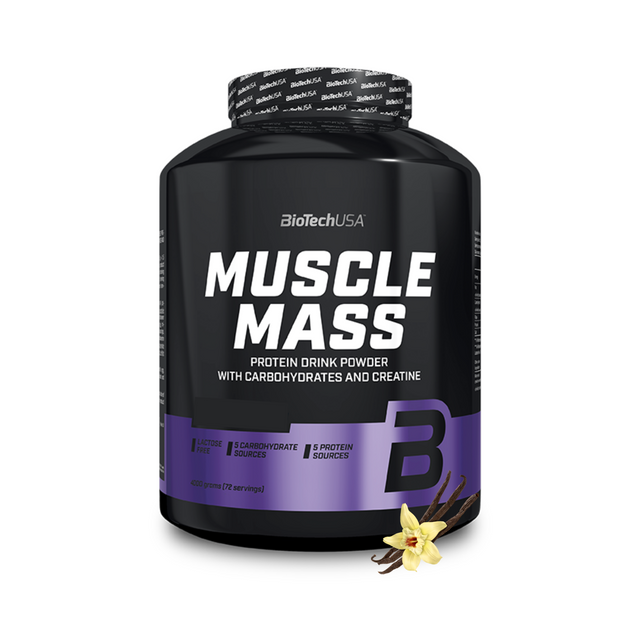 фото Гейнер biotechusa muscle mass порошок 4000 г. ваниль