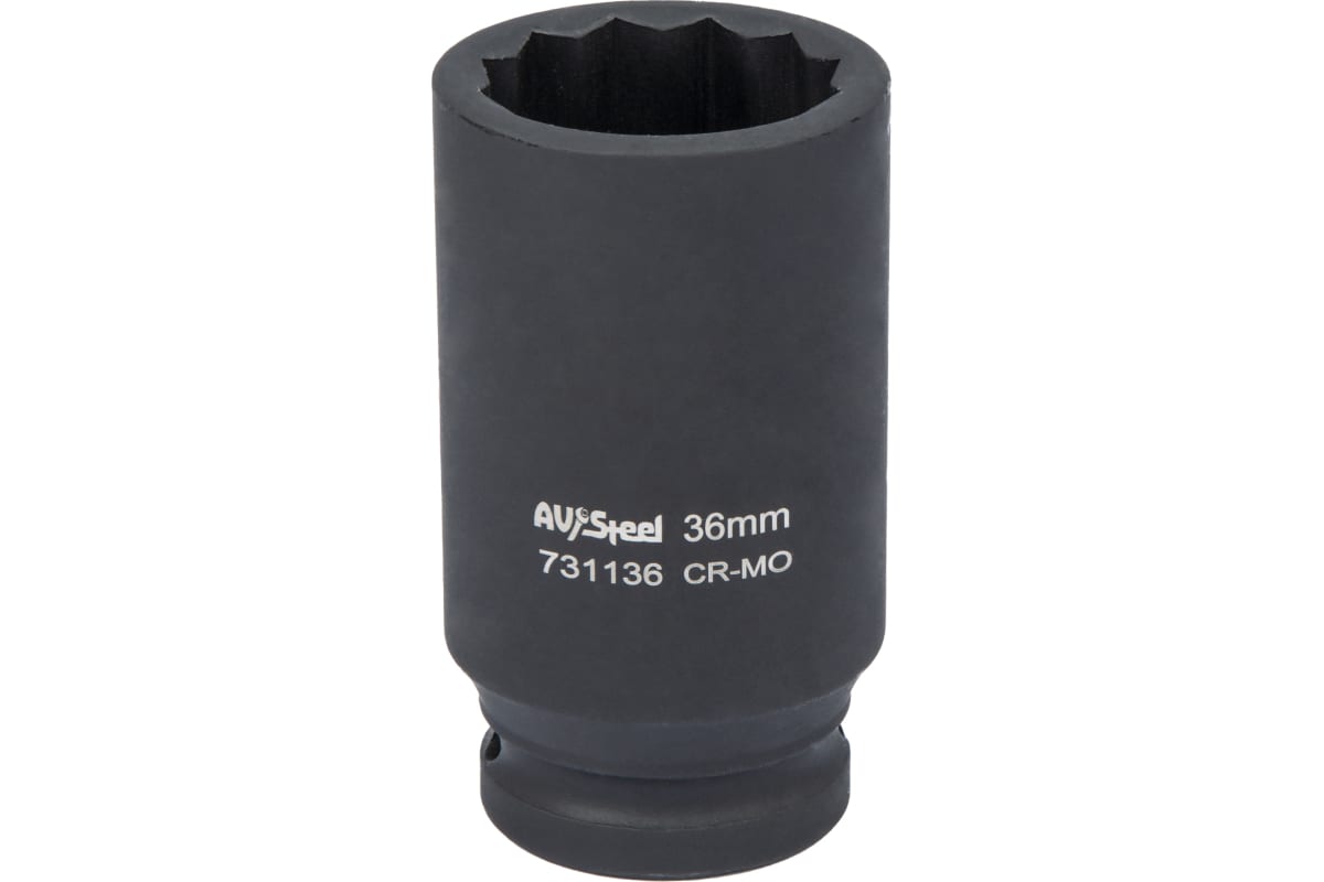 

Головка ударная 34 двенадцатигранная удлиненная 36мм AV Steel