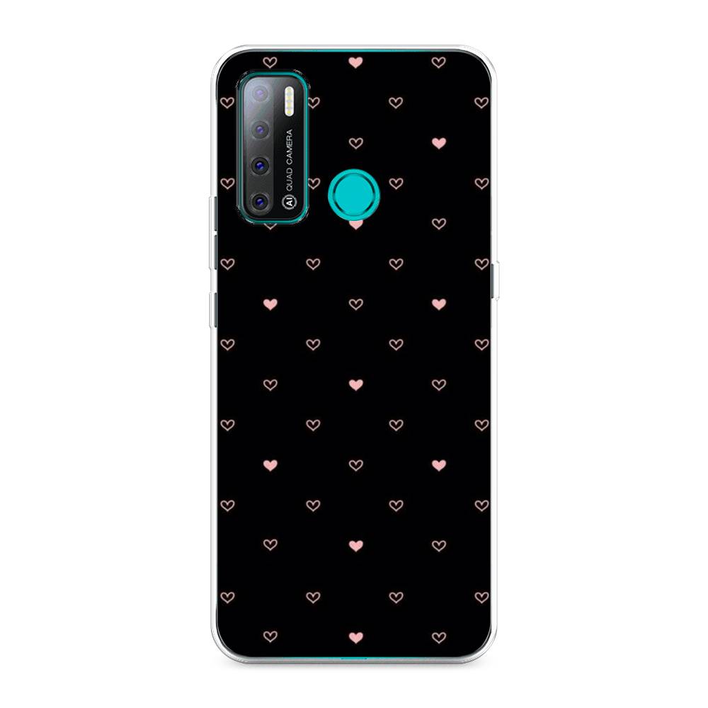 

Чехол Awog на Tecno Pouvoir 4 "Черный фон и сердечки", Разноцветный, 300350-3