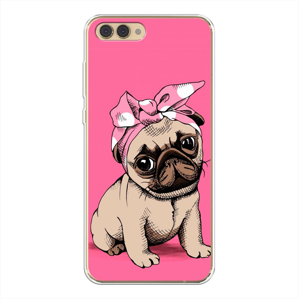 

Чехол Awog на Honor V10 (View 10) "Dog Pin-Up", Розовый;бежевый, 65150-2