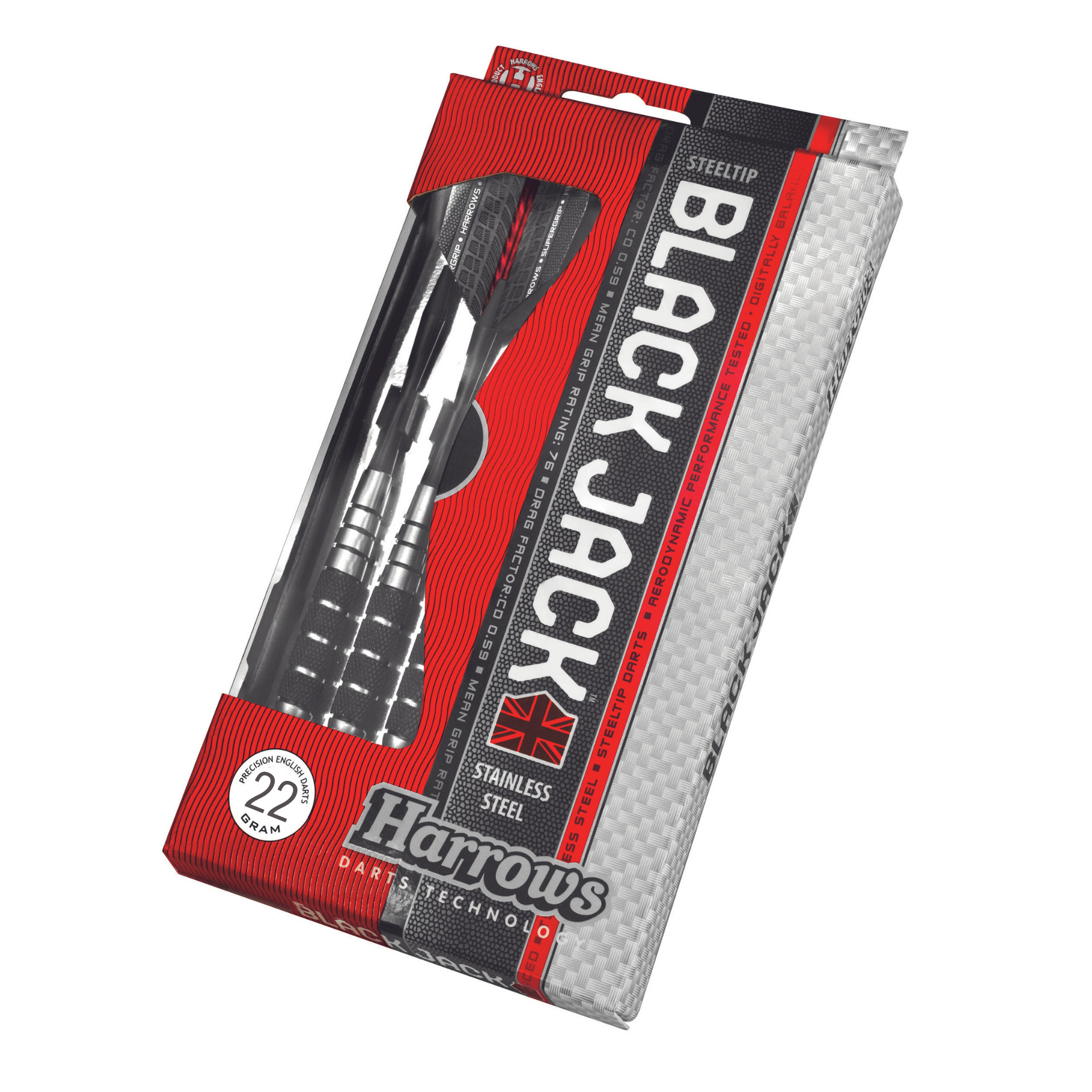 

Дротики Harrows Black Jack steeltip 22 г, средний уровень, Black Jack steeltip 22 г
