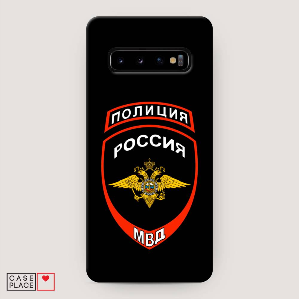 фото Пластиковый чехол "полиция шеврон" на samsung galaxy s10 + awog