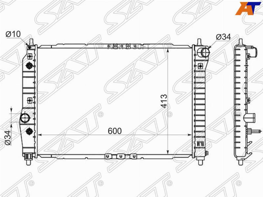 

Радиатор Daewoo Kalos 02-/Chevrolet Aveo 1.4 05-08 Sat арт. DW0007-1.6