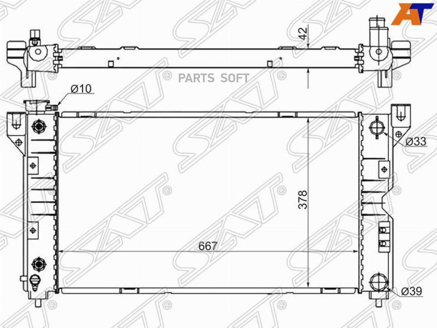 Радиатор Chrysler Voyager/Town&Country/Dodge Caravan 2.0/2.4/3.0/3.3/3.8 96-01 Sat арт. CR