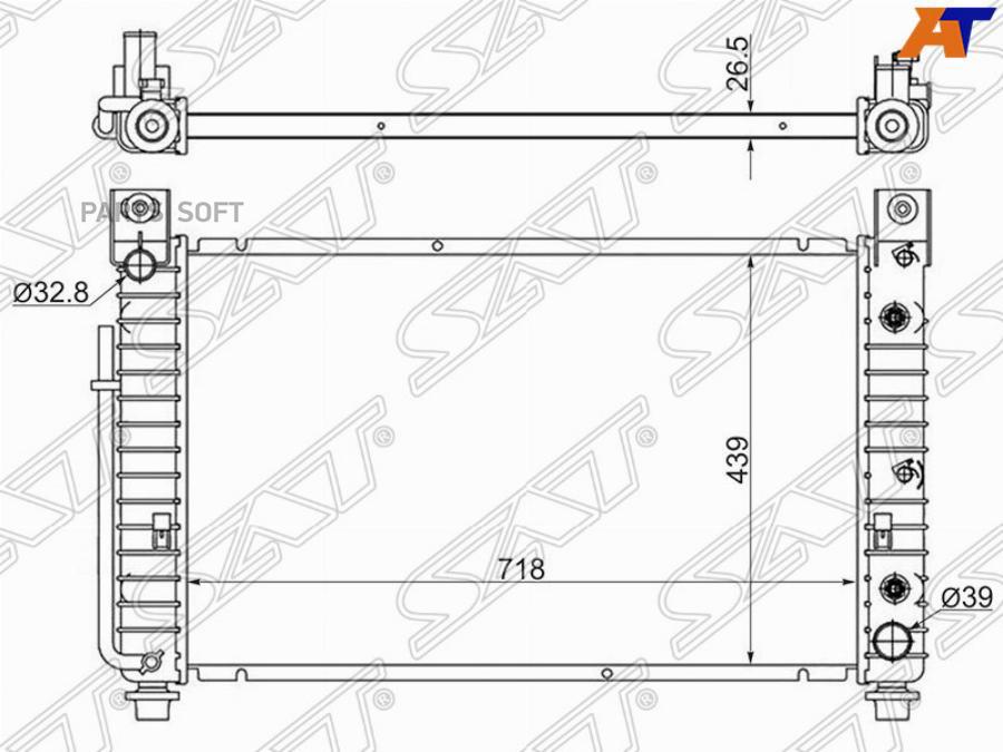 

Радиатор Chevrolet Avalanche/Suburban/Tahoe/Yukon//Cadillac Escalade 4.8/5.3 99-06 Sat арт