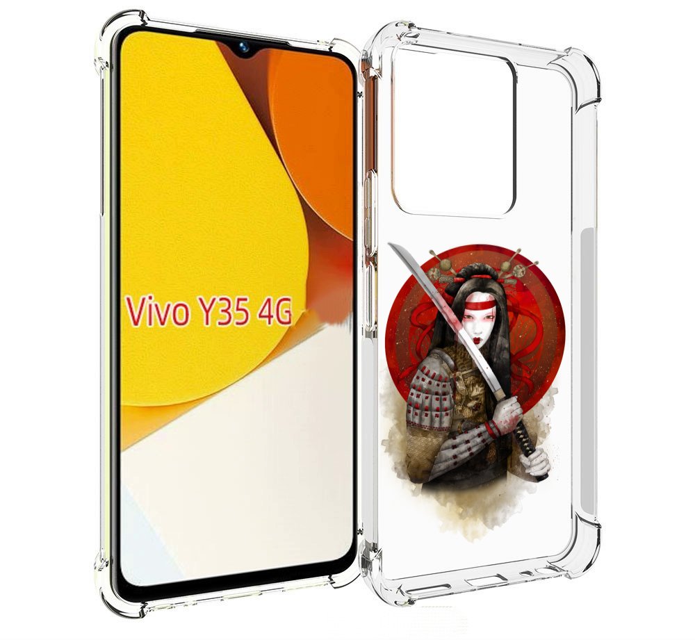

Чехол MyPads рисованная девушка с катаной для Vivo Y35 4G 2022 / Vivo Y22, Прозрачный, Tocco
