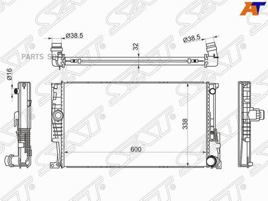 

Радиатор Bmw 1 F20/F21 11-/3 F30/F31 12- Sat арт. BW00011-1