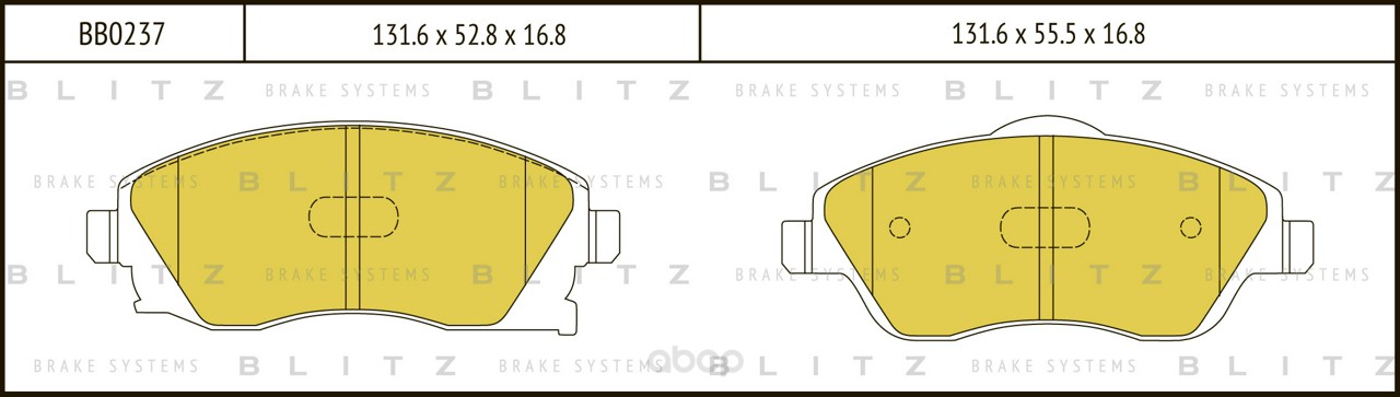 Тормозные колодки BLITZ дисковые BB0237