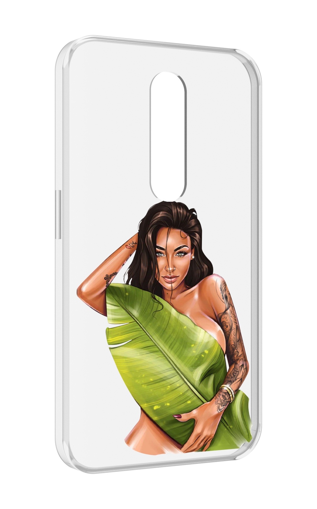 

Чехол MyPads девушка-модель-с-большим-листом женский для Motorola Moto X Force, Прозрачный, Tocco