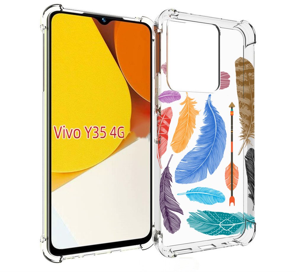 

Чехол MyPads разноцветные перья для Vivo Y35 4G 2022 / Vivo Y22, Прозрачный, Tocco