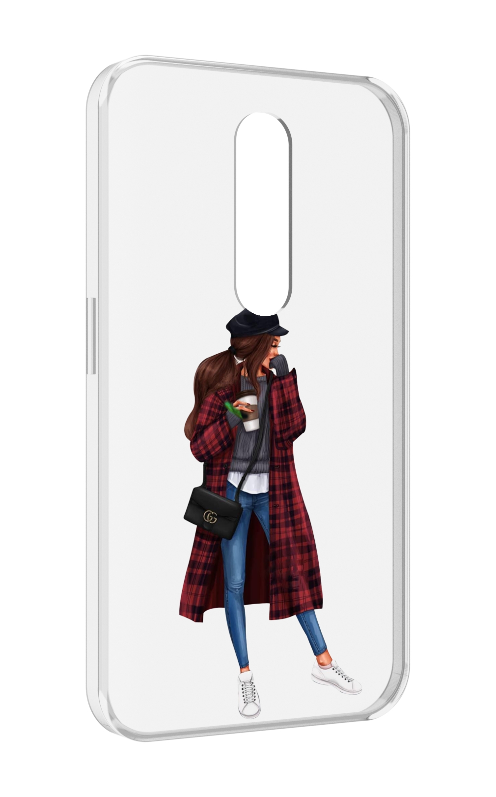Чехол MyPads девушка-в-клетчатом-пальто для Motorola Moto X Force (XT1585 / XT1581)