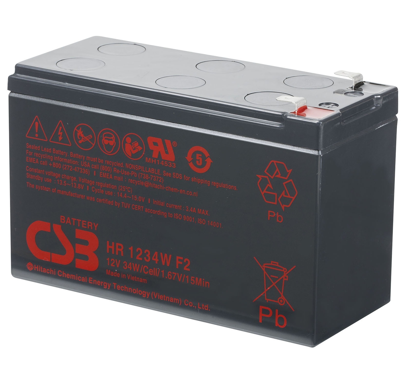 Аккумулятор для ИБП CSB HR1234W F2 9 А/ч 12 В (HR1234WF2)