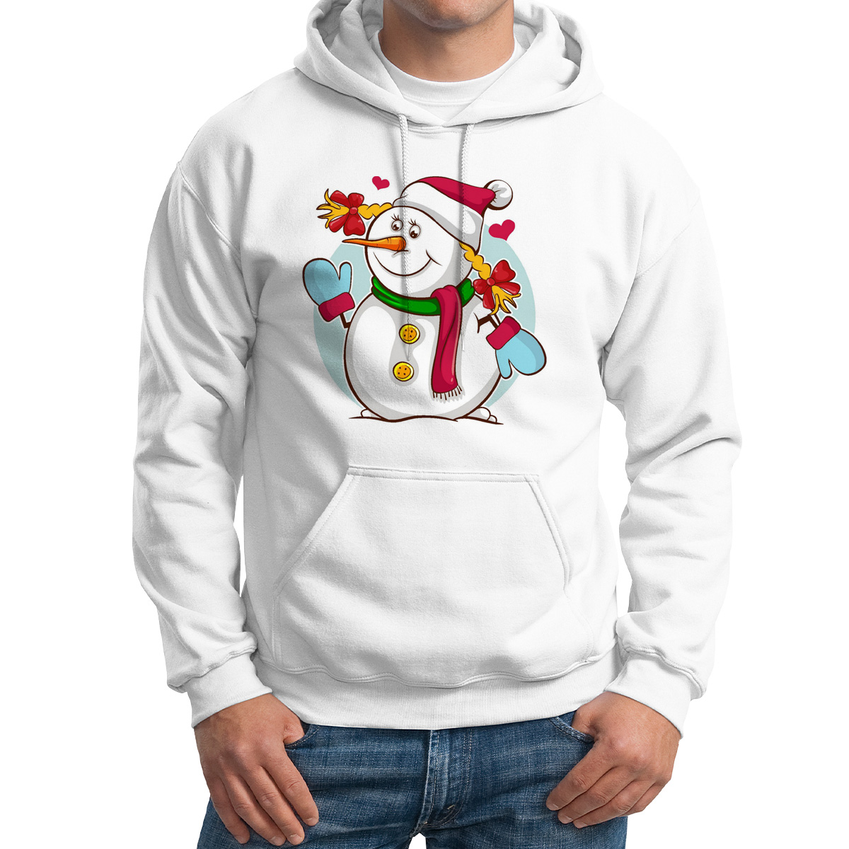 

Худи унисекс CoolPodarok Снеговик белое 42 RU, Белый, M0113729