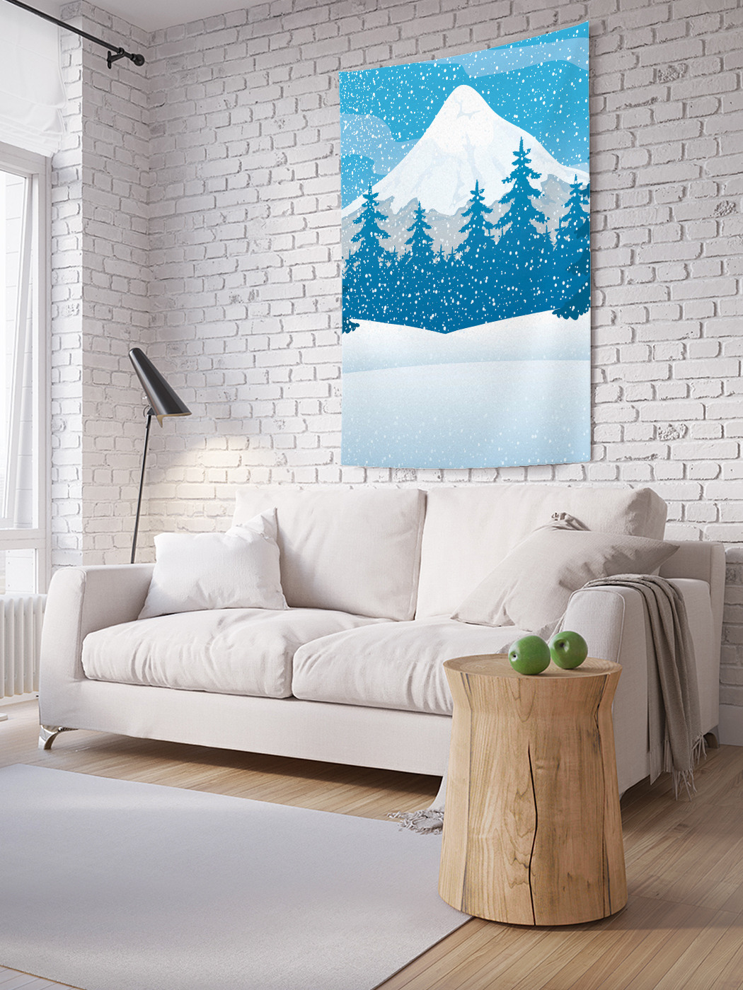 

Вертикальное фотопанно на стену JoyArty Гора в снегу 100x150 см, Гора в снегу