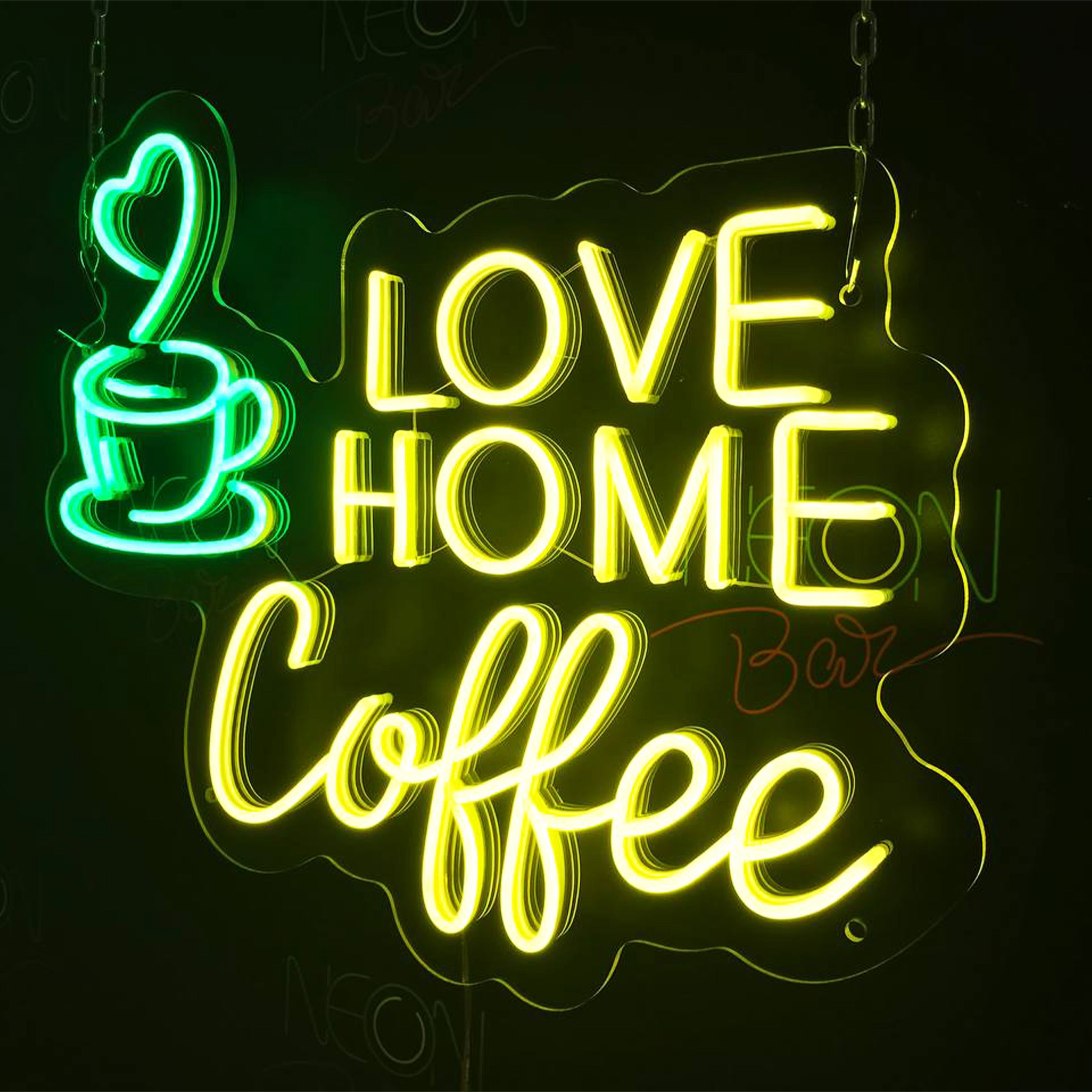 

Неоновая вывеска для кафе и кофейни "Love home Coffee", 60 х 49 см., Love home Coffee, 60 х 49 см