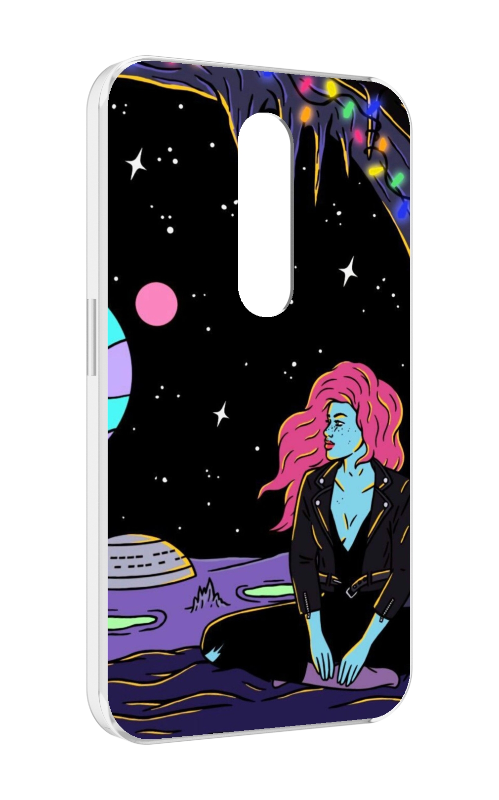 

Чехол MyPads девушка с красными волосами в космосе женский для Motorola Moto X Force, Прозрачный, Tocco