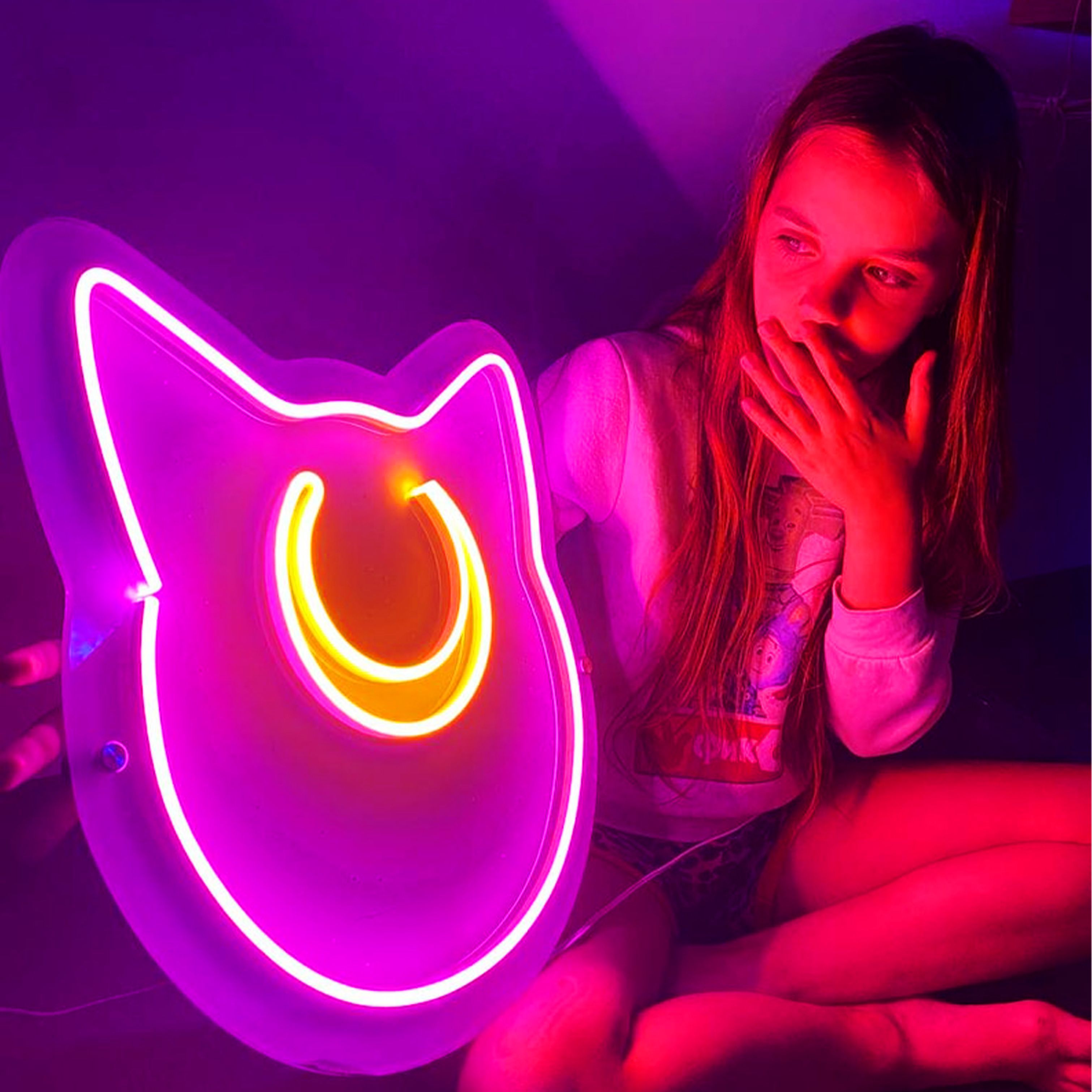 

Настенная неоновая лампа "Kawaii аниме (Кошка)", 37 х 40 см. с пленкой и диммером, Kawaii аниме, 37 х 40 см.