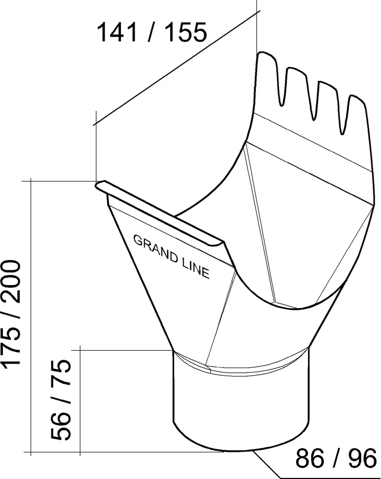 

Воронка желоба GL, 125/90 мм RAL 6005
