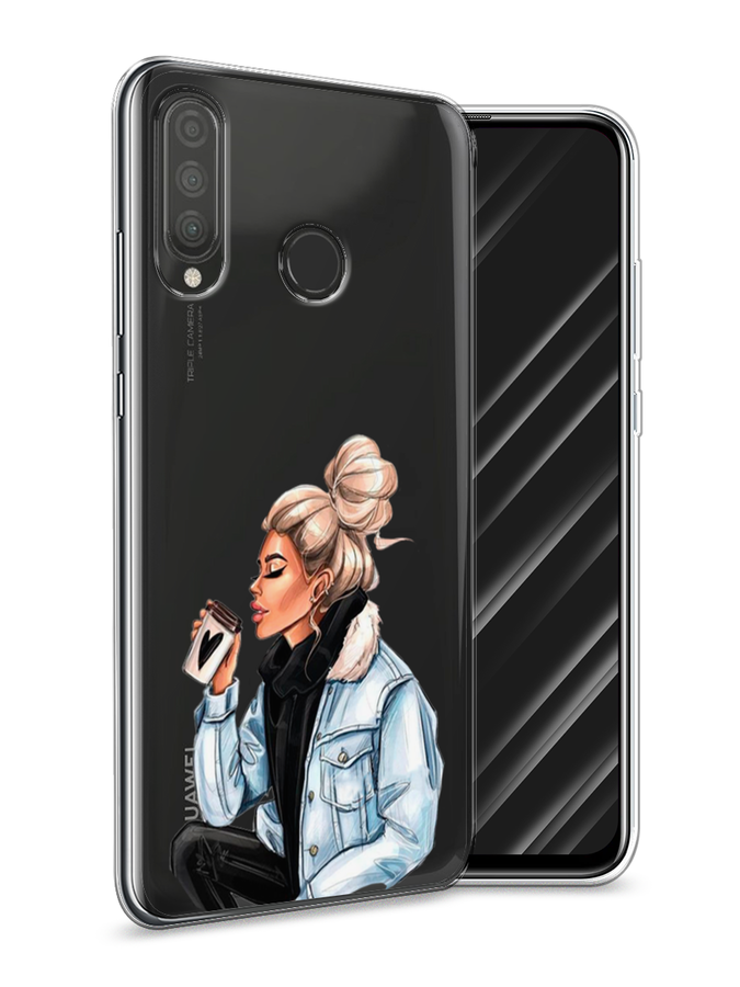 

Чехол Awog на Huawei P30 Lite "Cute girl", Коричневый;бежевый, 67950-7