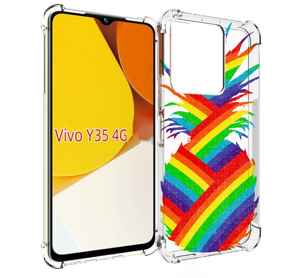 

Чехол MyPads радужный ананас для Vivo Y35 4G 2022 / Vivo Y22, Прозрачный, Tocco