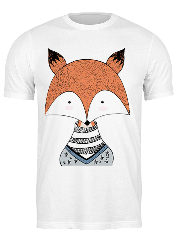 

Футболка мужская Printio Fox here белая M, Белый, Fox here