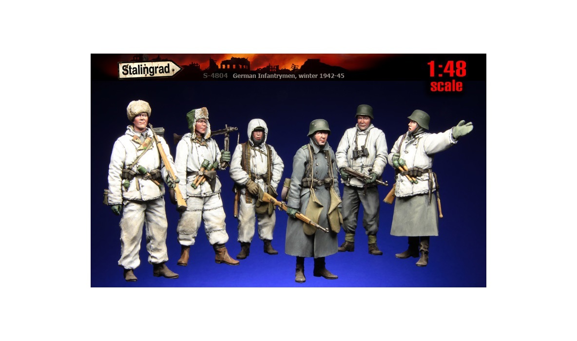 Фигурка для сборки. Немецкие пехотинцы, зима 1942-45 Stalingrad 1:48 S-4804