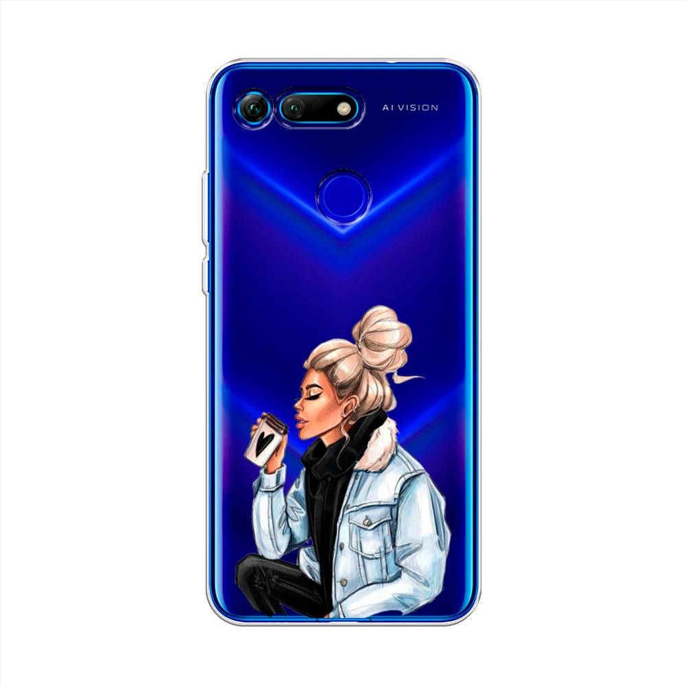 

Чехол Awog на Honor V20 (View 20) "Cute girl", Коричневый;бежевый, 67350-7