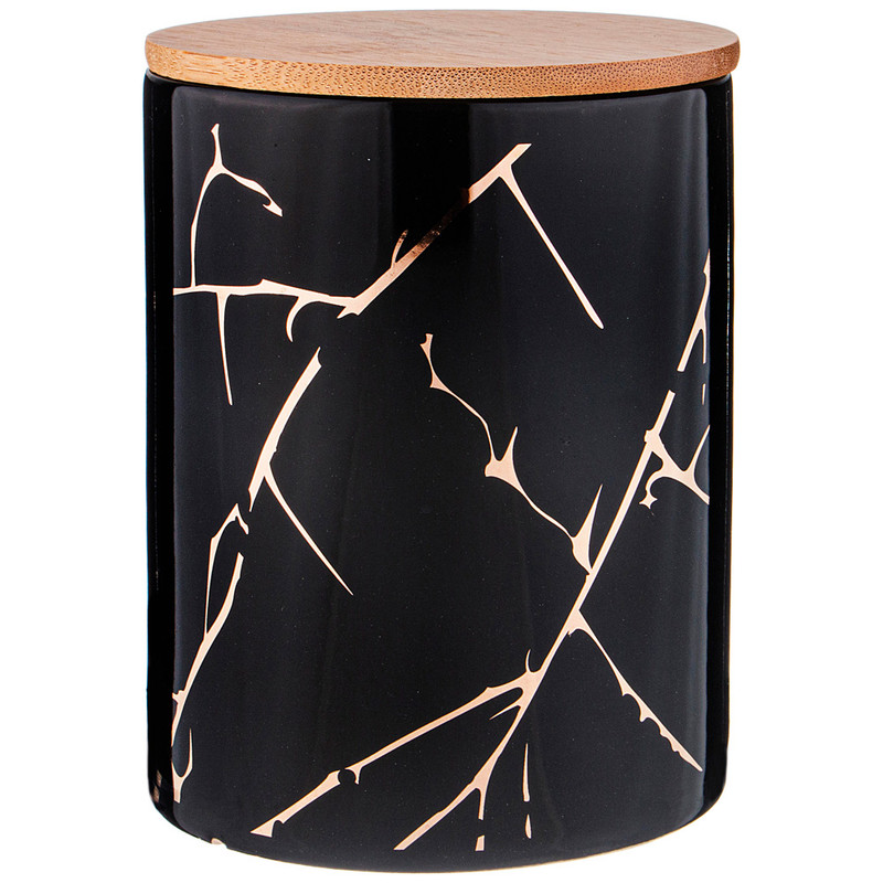 

Банка для сыпучих продуктов керамика Lefard Золотой мрамор 740мл 155-709, Черный, золотой мрамор1