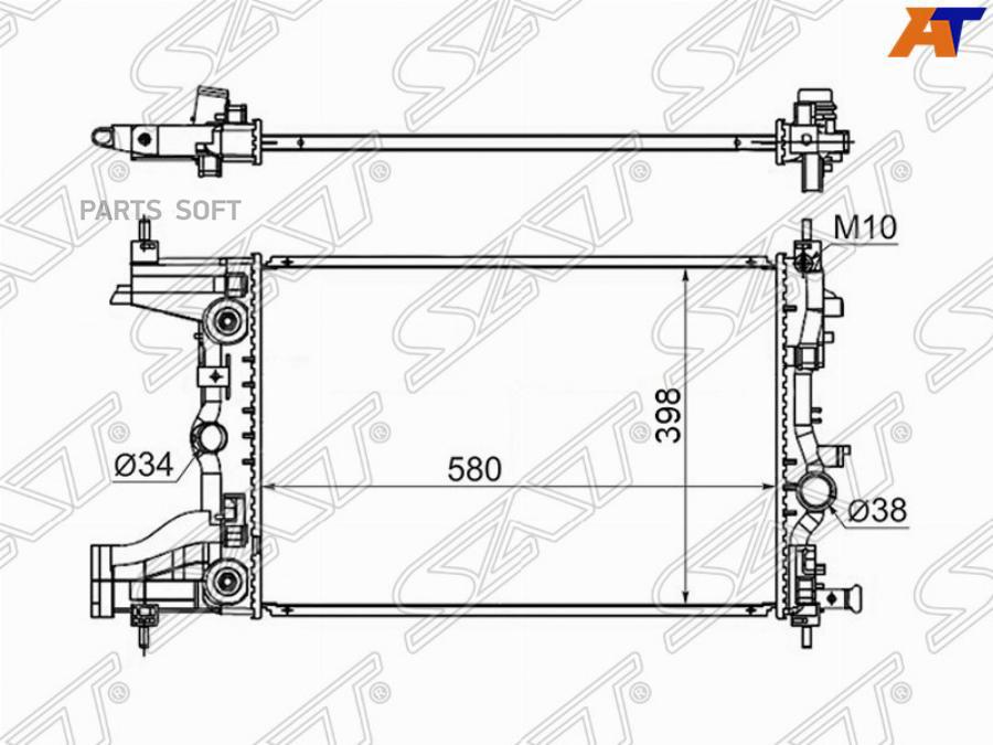 

SAT Радиатор CHEVROLET CRUZE/ORLANDO 1.8 09- / OPEL ASTRA J 1.6 09-/ZAFIRA C 1.8 10-