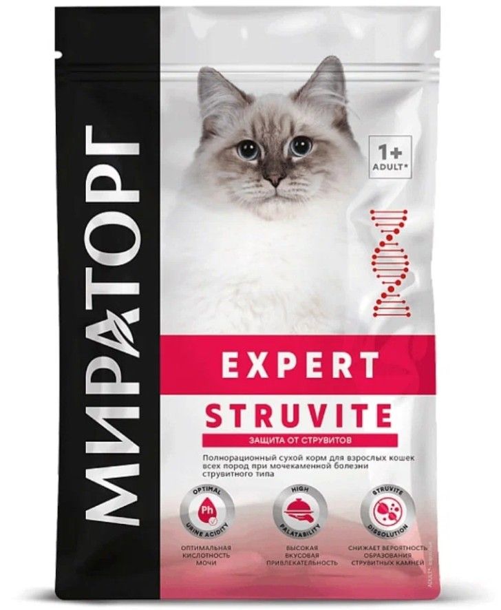 Сухой корм Мираторг Expert Struvite для взрослых кошек 400 г 1379₽