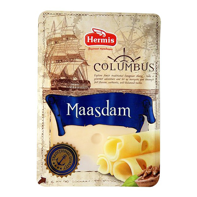 Сыр полутвердый Columbus Маасдам 45% +-1 кг