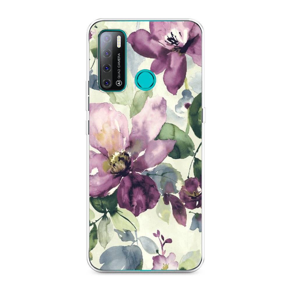 

Чехол Awog на Tecno Pouvoir 4 "Сиреневые цветы-акварель", Разноцветный, 300350-10