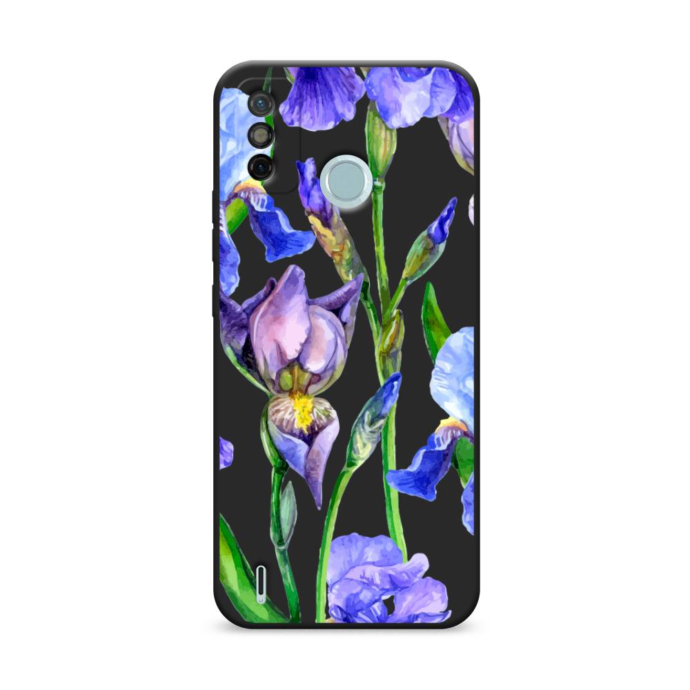 

Чехол Awog на Tecno Spark 6 GO "Синие ирисы", Разноцветный, 300252-1