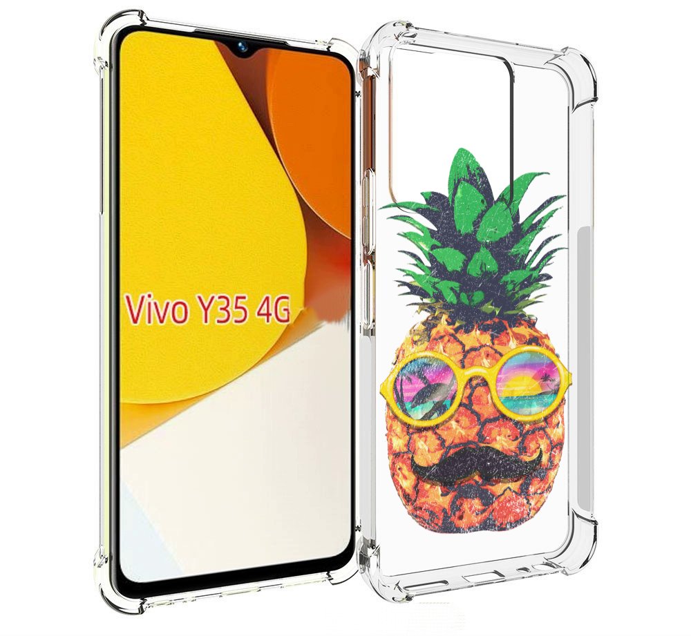 

Чехол MyPads прикольный ананас с лицом для Vivo Y35 4G 2022 / Vivo Y22, Прозрачный, Tocco