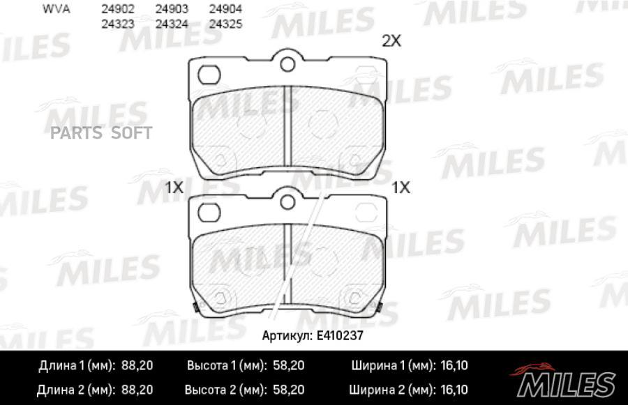 

Колодки Тормозные Lexus Gs 3.0-4.6 05-/Is 2.2-2.5 05- Задние Low-Metallic Miles Miles арт.