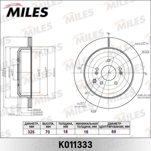 

Тормозной диск Miles K011333